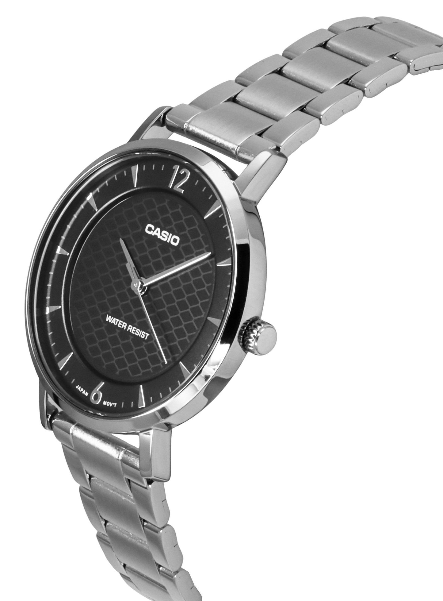 Casio Standard Analog Edelstahl Schwarzes Zifferblatt Quarz LTP-VT04D-1A Damenuhr