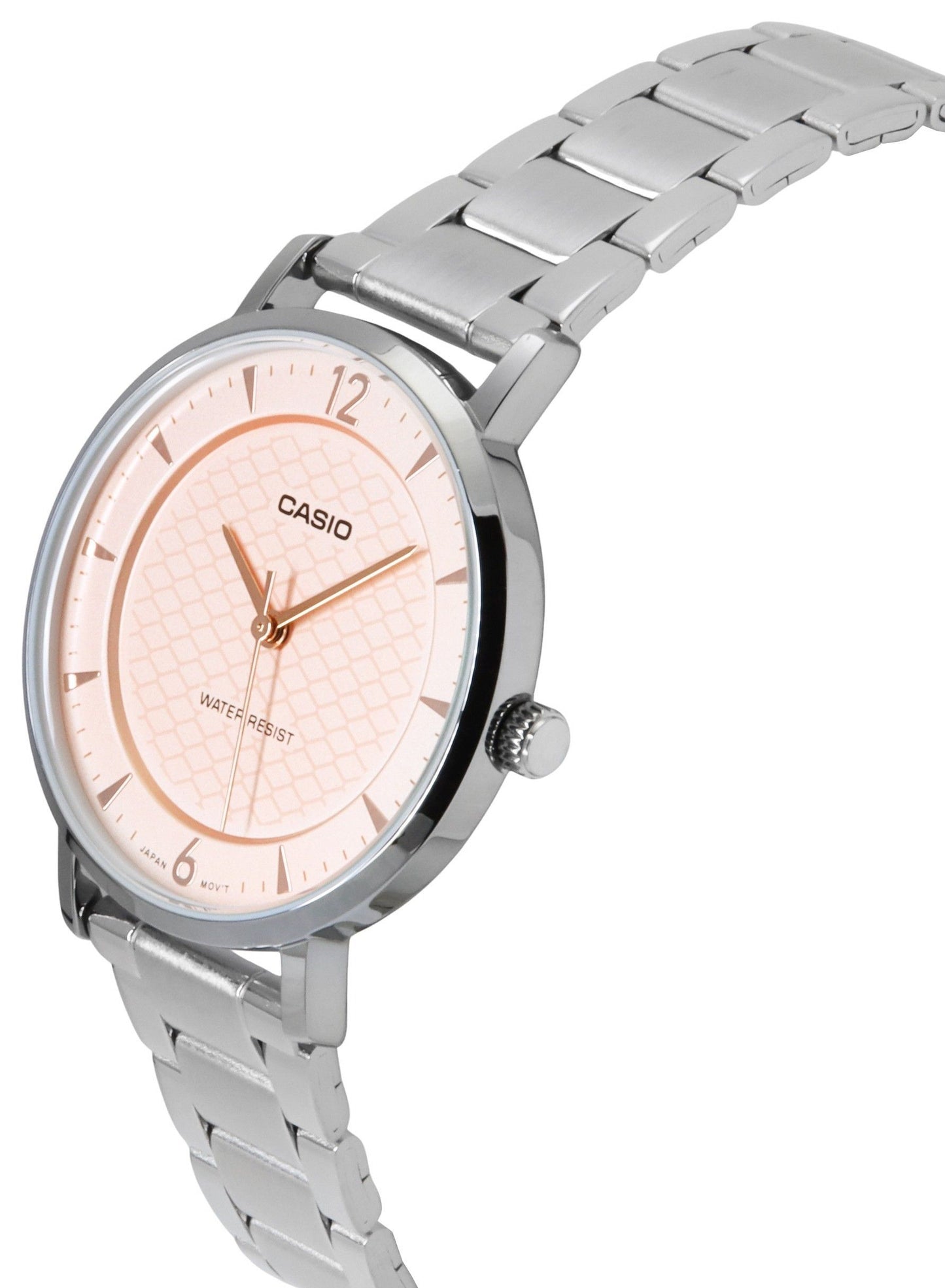 Casio Standard Analog Edelstahl Salmon Dial Quarz LTP-VT04D-4A Damenuhr