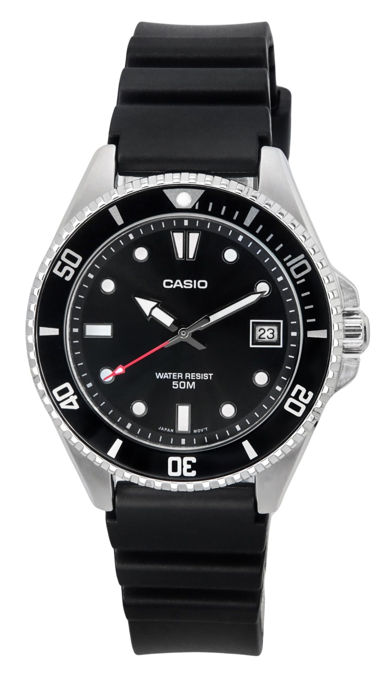 Casio Standard Analog Resin Strap Schwarzes Zifferblatt Quarz MDV-10-1A1 Herrenuhr