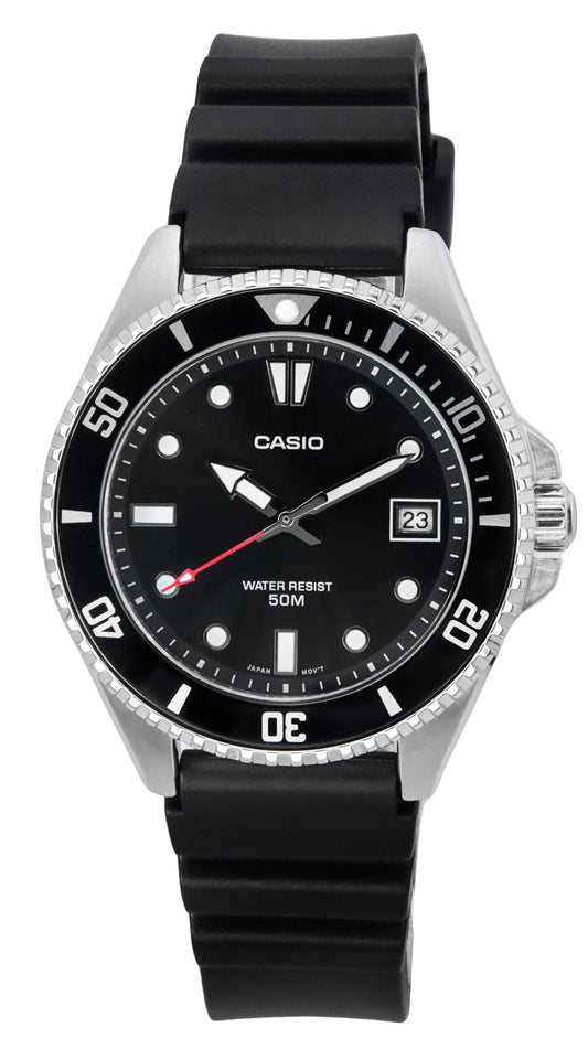 Casio Standard Analog Resin Strap Schwarzes Zifferblatt Quarz MDV-10-1A1 Herrenuhr