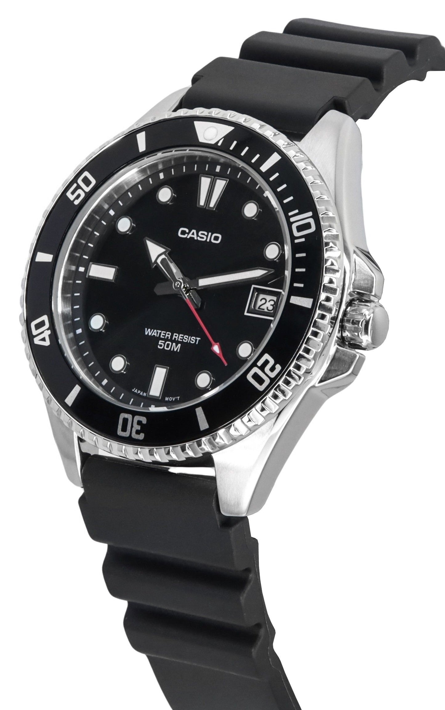 Casio Standard Analog Resin Strap Schwarzes Zifferblatt Quarz MDV-10-1A1 Herrenuhr