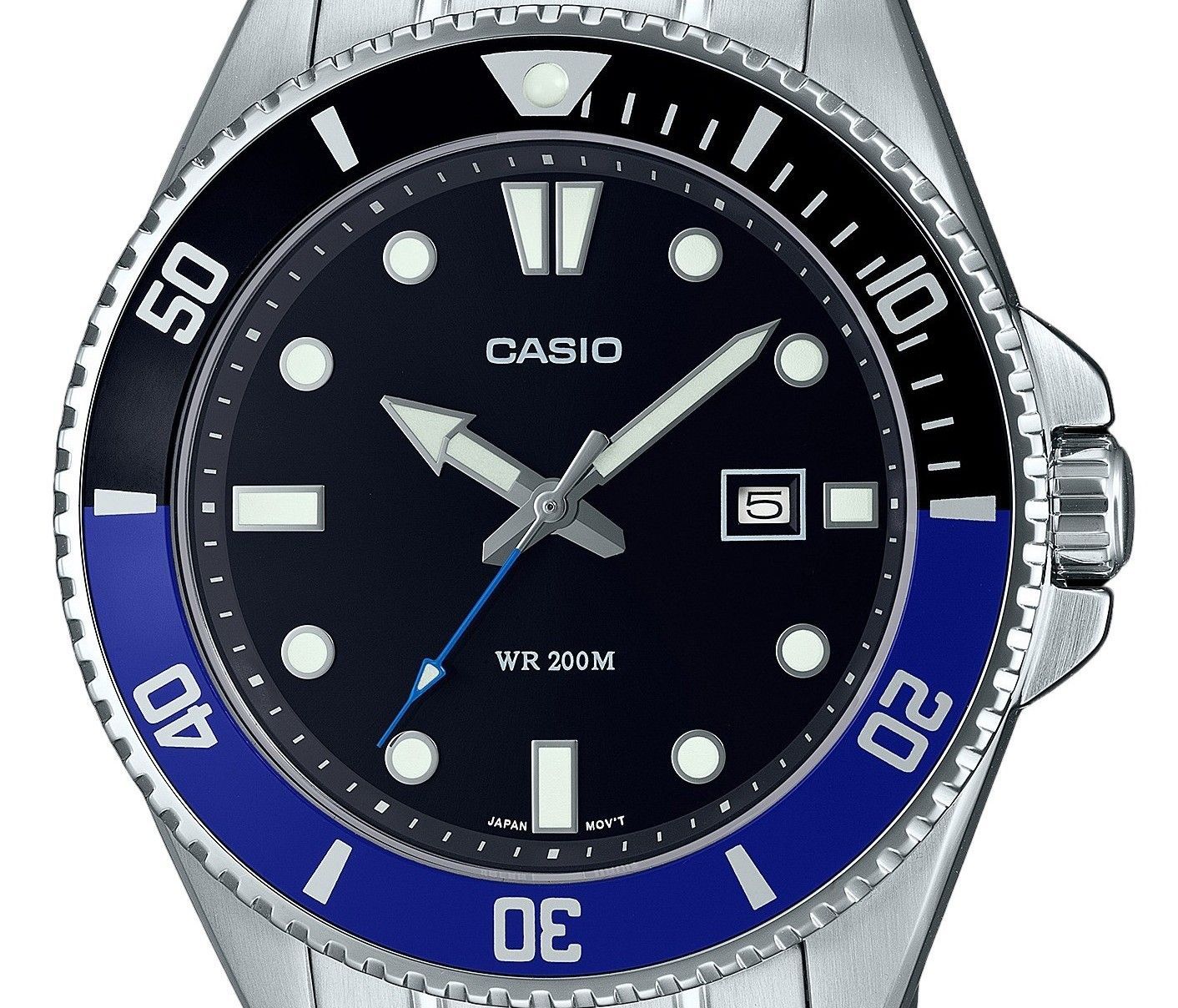 Casio Standard Analog Edelstahl Schwarzes Zifferblatt Quarz MDV-107D-1A2 200M Herrenuhr