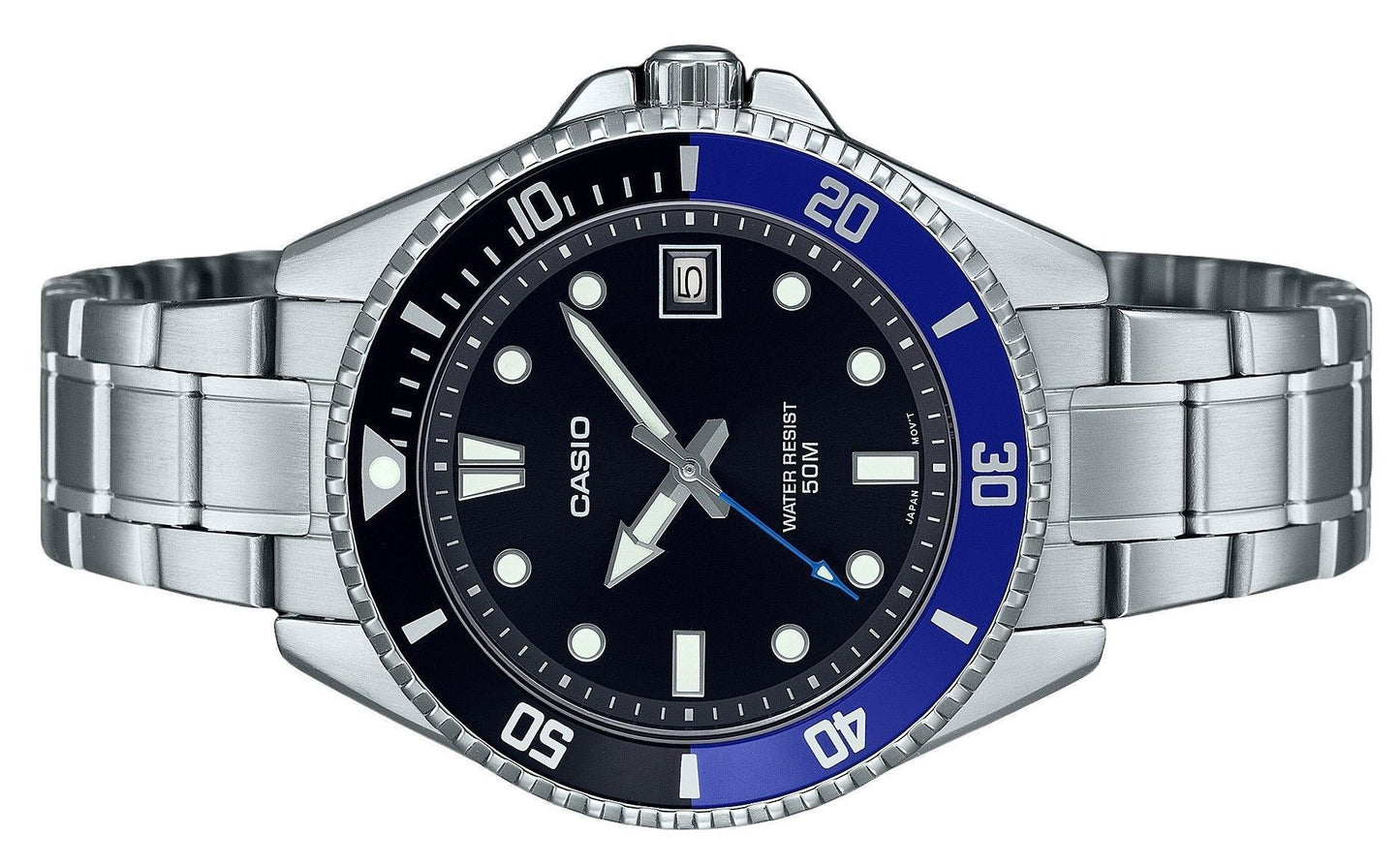 Casio Standard Analog Edelstahl Schwarzes Zifferblatt Quarz MDV-10D-1A2 Herrenuhr