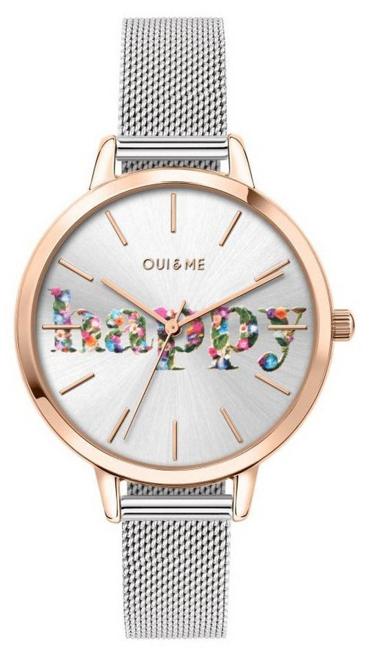Oui & Me Grande Amourette Silberfarbenes Zifferblatt Edelstahl Quarz ME010029 Damenuhr