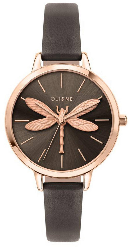 Oui & Me Amourette Grey Sunray Dial Lederarmband Quarz ME010074 Damenuhr