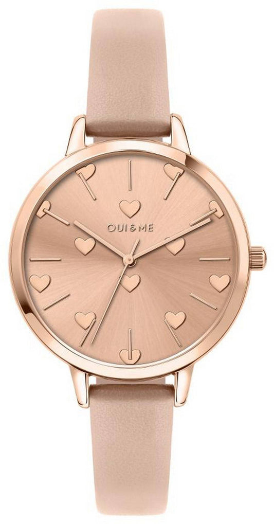 Oui & Me Petite Amourette Rose Gold Sunray Dial Lederarmband Quarz ME010106 Damenuhr