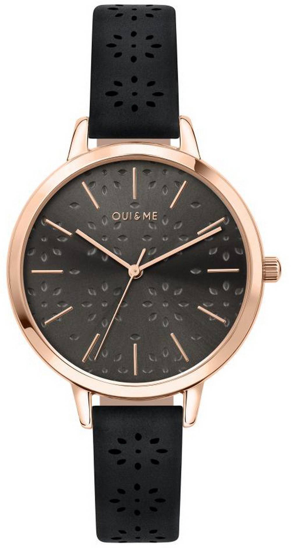 Oui & Me Amourette Dark Graues Zifferblatt Lederarmband Quarz ME010146 Damenuhr