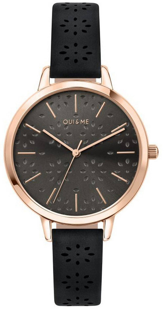 Oui & Me Amourette Dark Graues Zifferblatt Lederarmband Quarz ME010146 Damenuhr