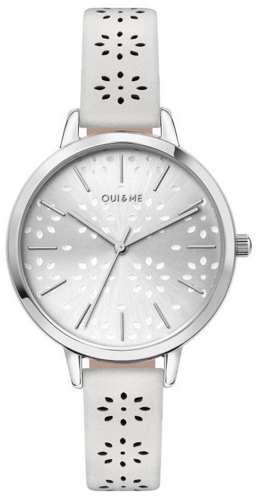 Oui & Me Amourette Silver Sunray Dial Lederarmband Quarz ME010148 Damenuhr