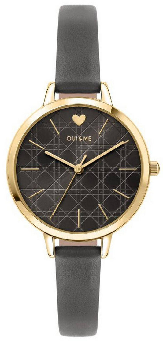 Oui & Me Petite Amourette Dark Graues Zifferblatt Lederarmband Quarz ME010150 Damenuhr