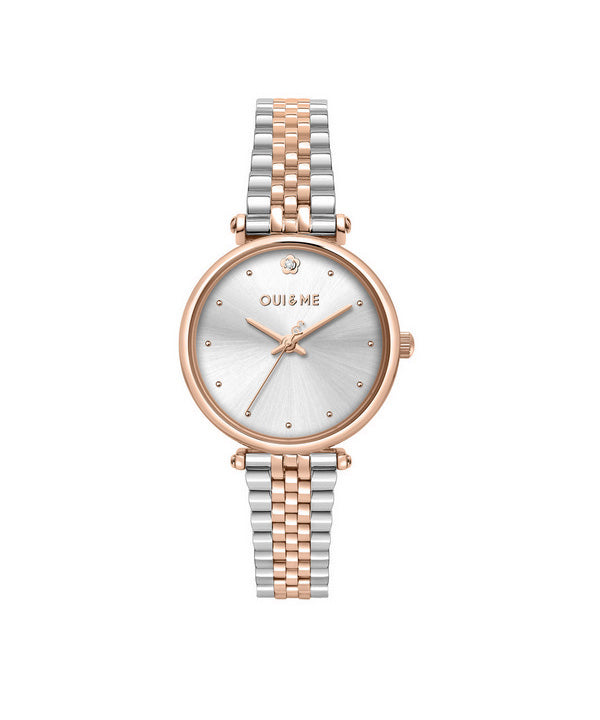 Oui & Me Etoile Two Tone Edelstahl Silberfarbenes Zifferblatt Quarz ME010294 Damenuhr