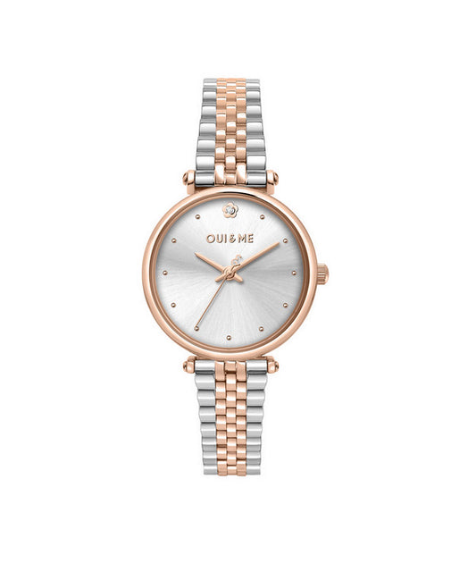Oui & Me Etoile Two Tone Edelstahl Silberfarbenes Zifferblatt Quarz ME010294 Damenuhr