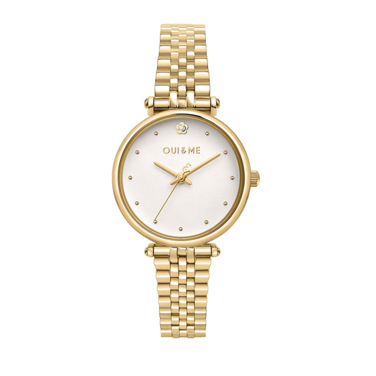 Oui & Me Etoile Goldfarben Edelstahl White Dial Quarz ME010295 Damenuhr