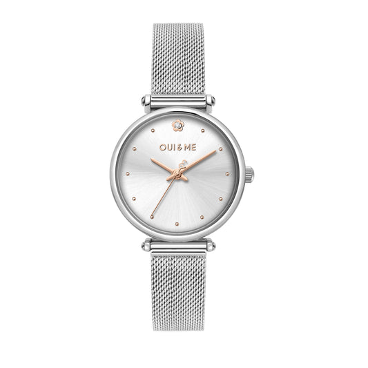 Oui & Me Etoile Edelstahl Silberfarbenes Zifferblatt Quarz ME010296 Damenuhr