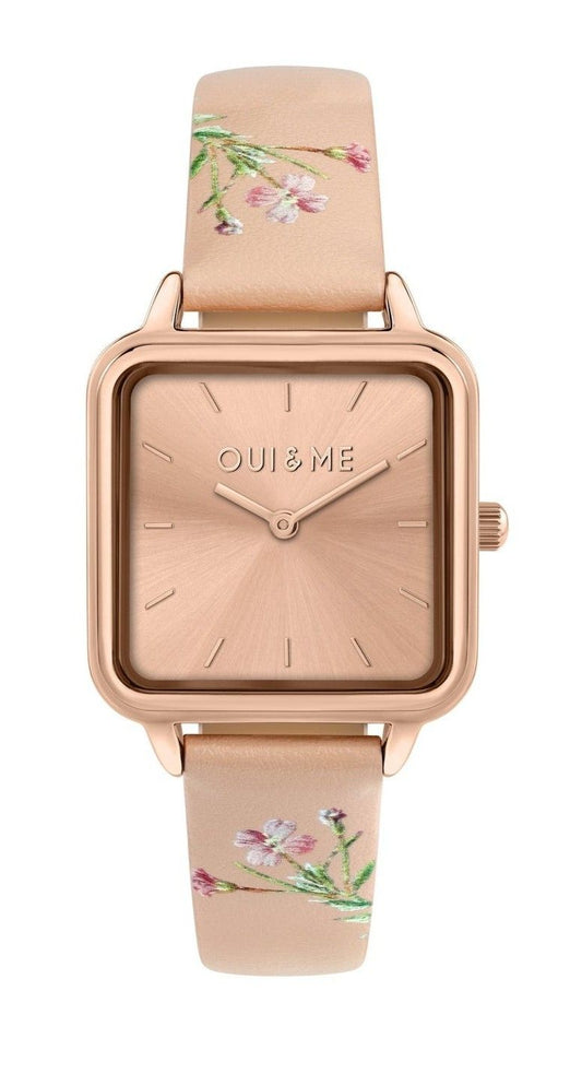 Oui & Me Harmonie Pink Lederarmband Rose Gold Dial Quarz ME010383 Damenuhr