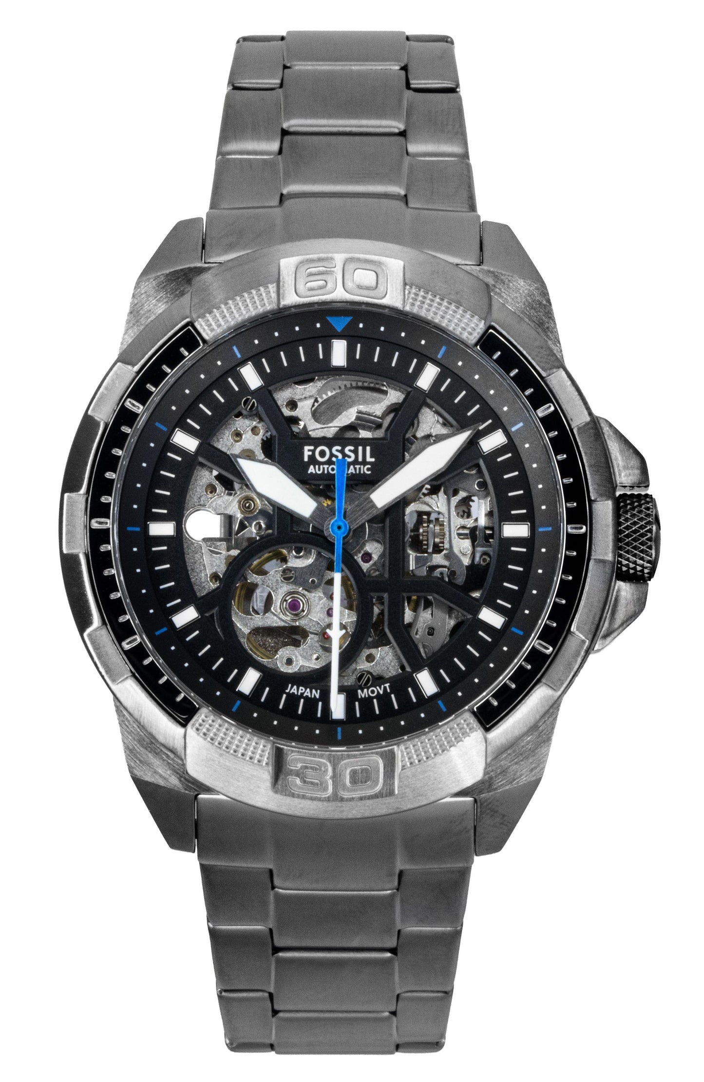 Fossil Bronson Edelstahl Black Skelett-Zifferblatt Automatik ME3218 Herrenuhr
