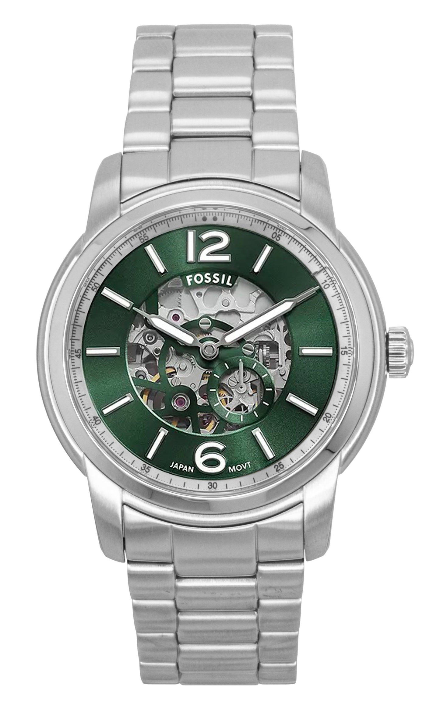 Fossil Heritage Edelstahl Green Skelett-Zifferblatt Automatik ME3262 Herrenuhr