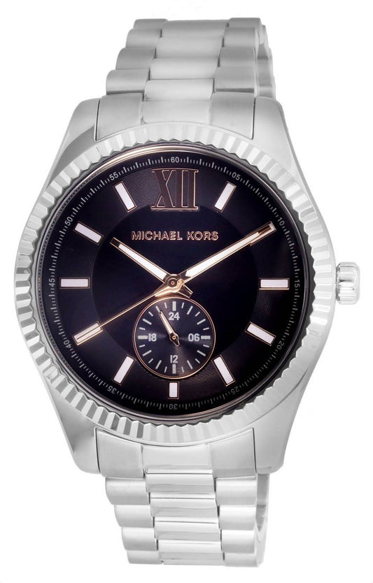 Michael Kors Lexington Edelstahl Multifunction Schwarzes Zifferblatt Quarz MK8946 100M Herrenuhr