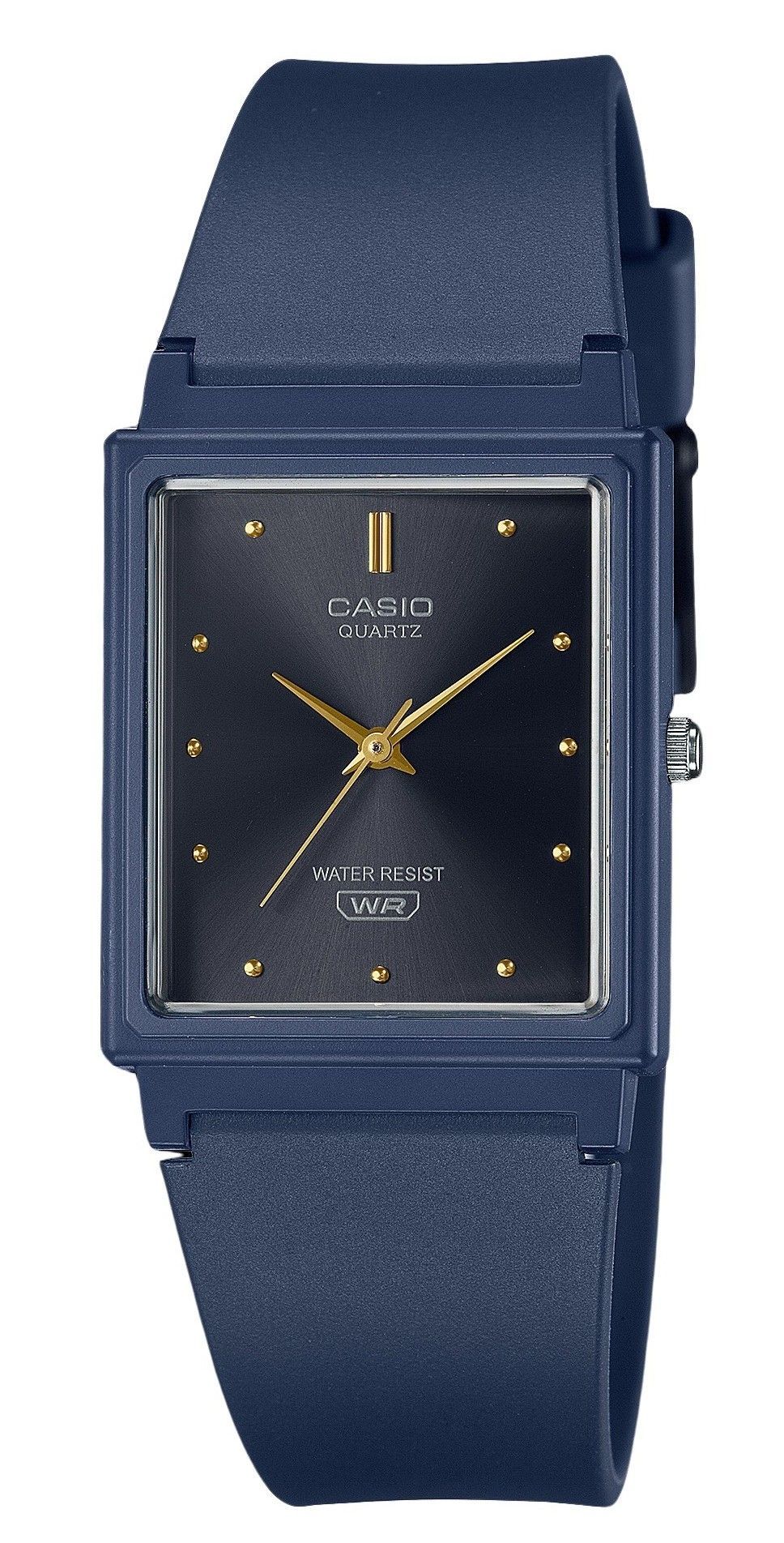 Casio POP Analog Dark Blue Resin Strap Schwarzes Zifferblatt Quarz MQ-38UC-2A1 Damenuhr