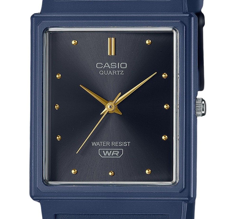 Casio POP Analog Dark Blue Resin Strap Schwarzes Zifferblatt Quarz MQ-38UC-2A1 Damenuhr