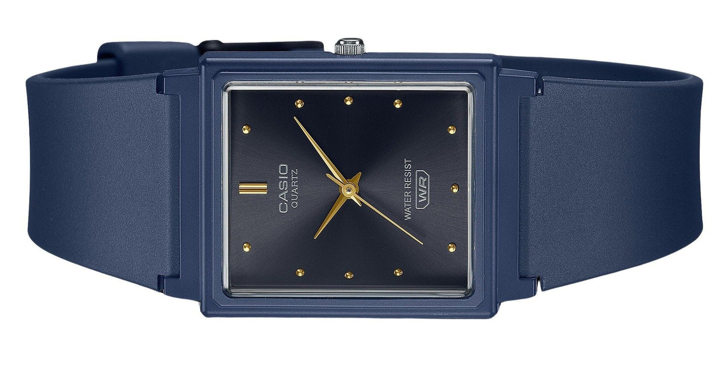 Casio POP Analog Dark Blue Resin Strap Schwarzes Zifferblatt Quarz MQ-38UC-2A1 Damenuhr