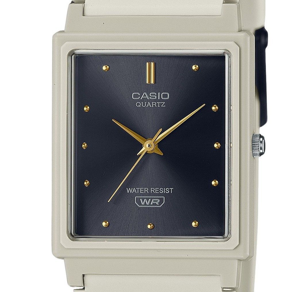 Casio POP Analog Beige Resin Strap Schwarzes Zifferblatt Quarz MQ-38UC-8A Damenuhr