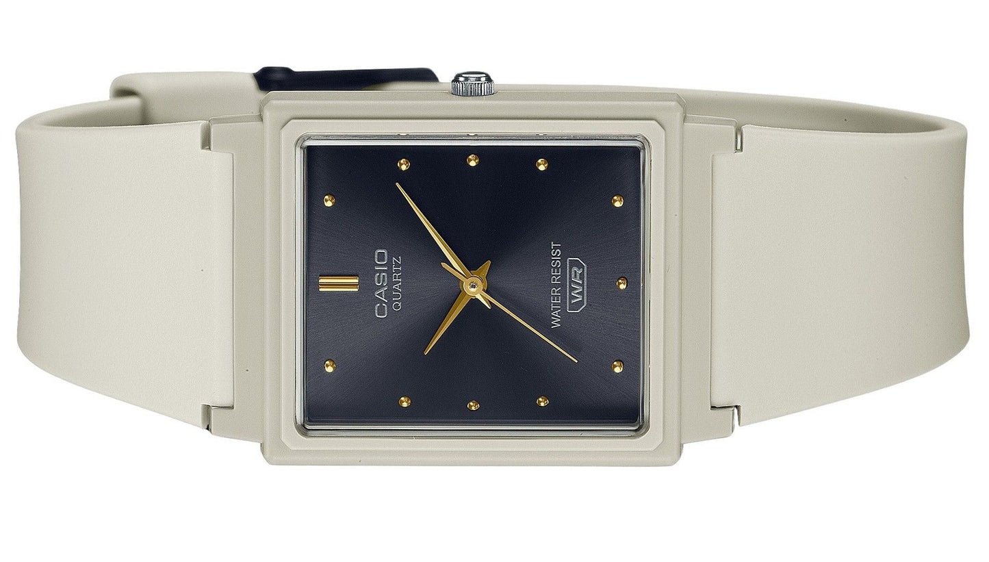 Casio POP Analog Beige Resin Strap Schwarzes Zifferblatt Quarz MQ-38UC-8A Damenuhr