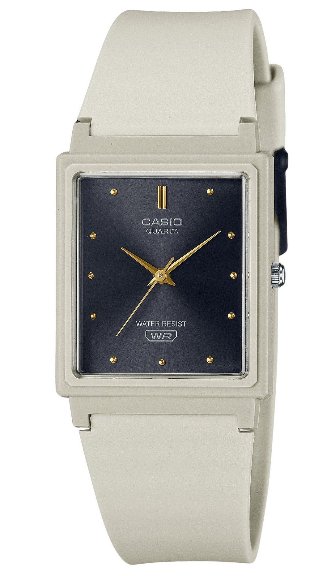 Casio POP Analog Beige Resin Strap Schwarzes Zifferblatt Quarz MQ-38UC-8A Damenuhr
