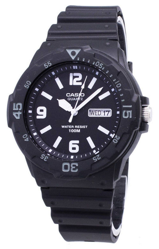 Casio Quarz Analog 100M Black Resin Strap MRW-200H-1B2VDF MRW200H-1B2VDF Herrenuhr