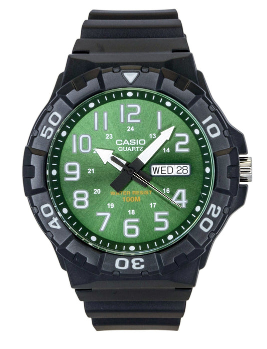 Casio Analog Resin Strap Gr?nes Zifferblatt Quarz MRW-210H-3BV 100M Herrenuhr