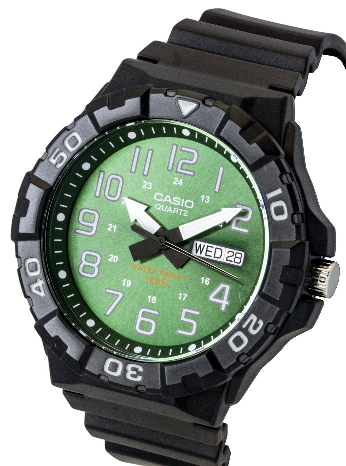 Casio Analog Resin Strap Gr?nes Zifferblatt Quarz MRW-210H-3BV 100M Herrenuhr