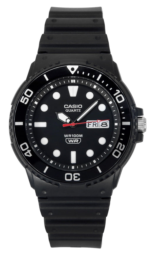 Casio Standard Analog Resin Strap Schwarzes Zifferblatt Quarz MRW-230H-1E1V 100M Herrenuhr