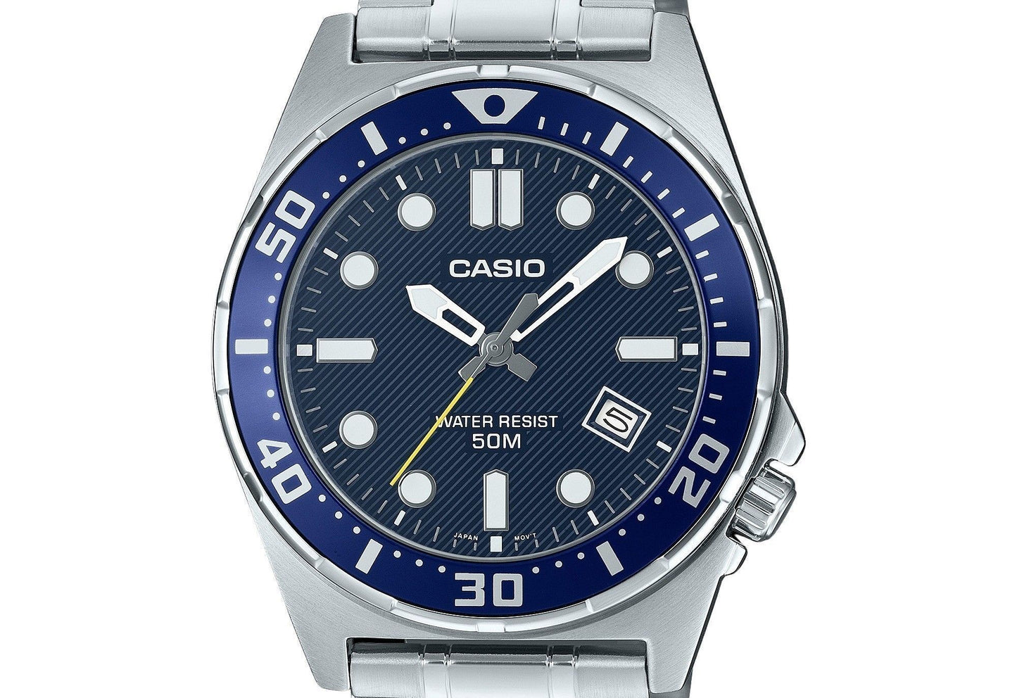 Casio Standard Analog Edelstahl Blaues Zifferblatt Quarz MTD-135D-2AV Herrenuhr