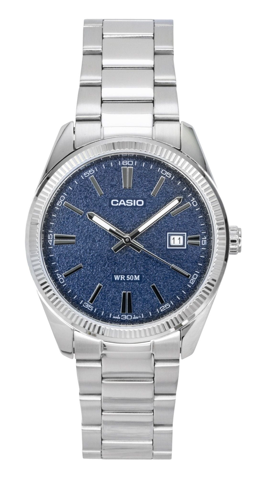 Casio Standard Analog Edelstahl Blaues Zifferblatt Quarz MTP-1302DA-2A1V Herrenuhr