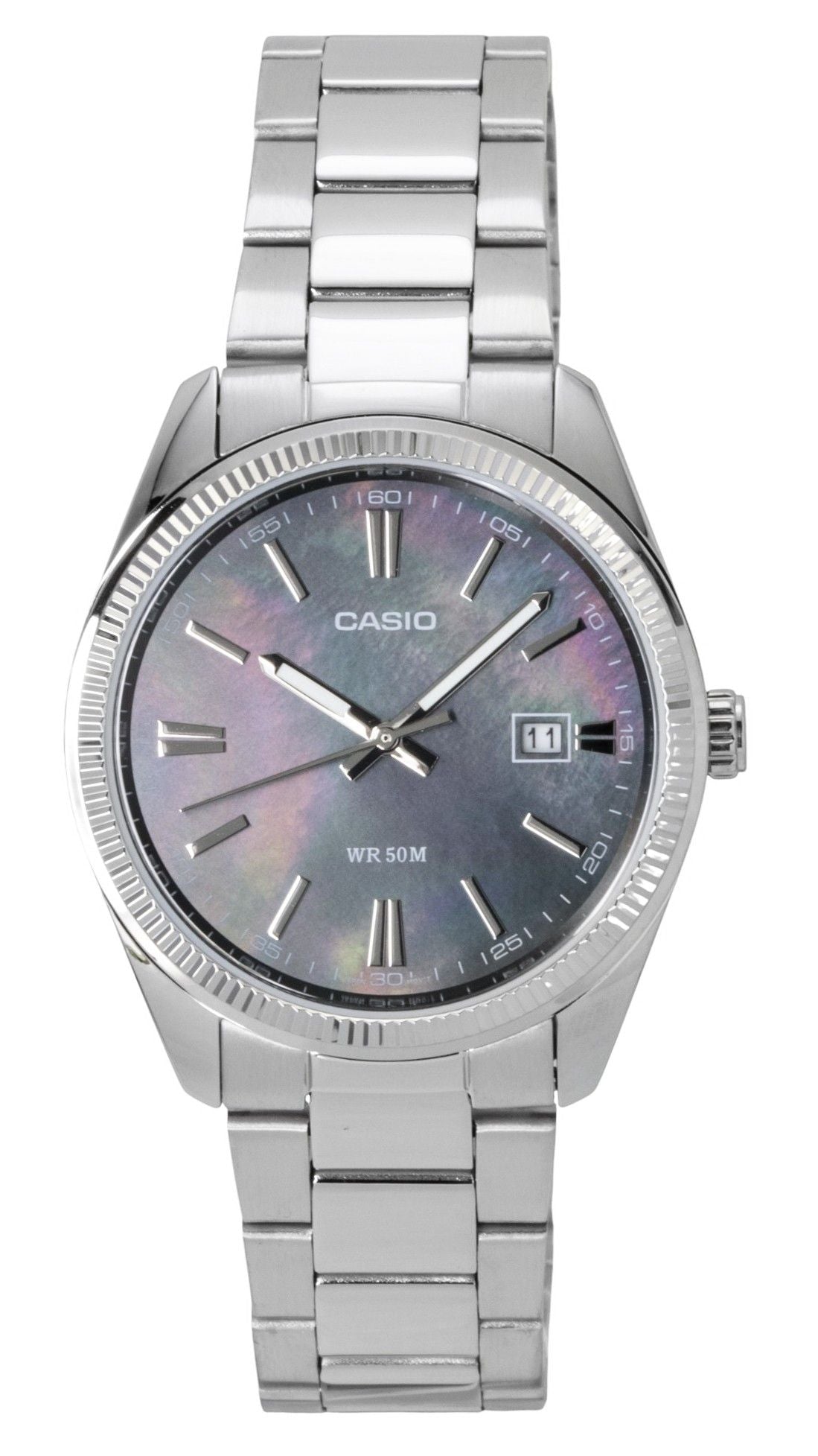 Casio Standard Analog Edelstahl Mother Of Pearl Quarz MTP-1302DS-1AV Herrenuhr