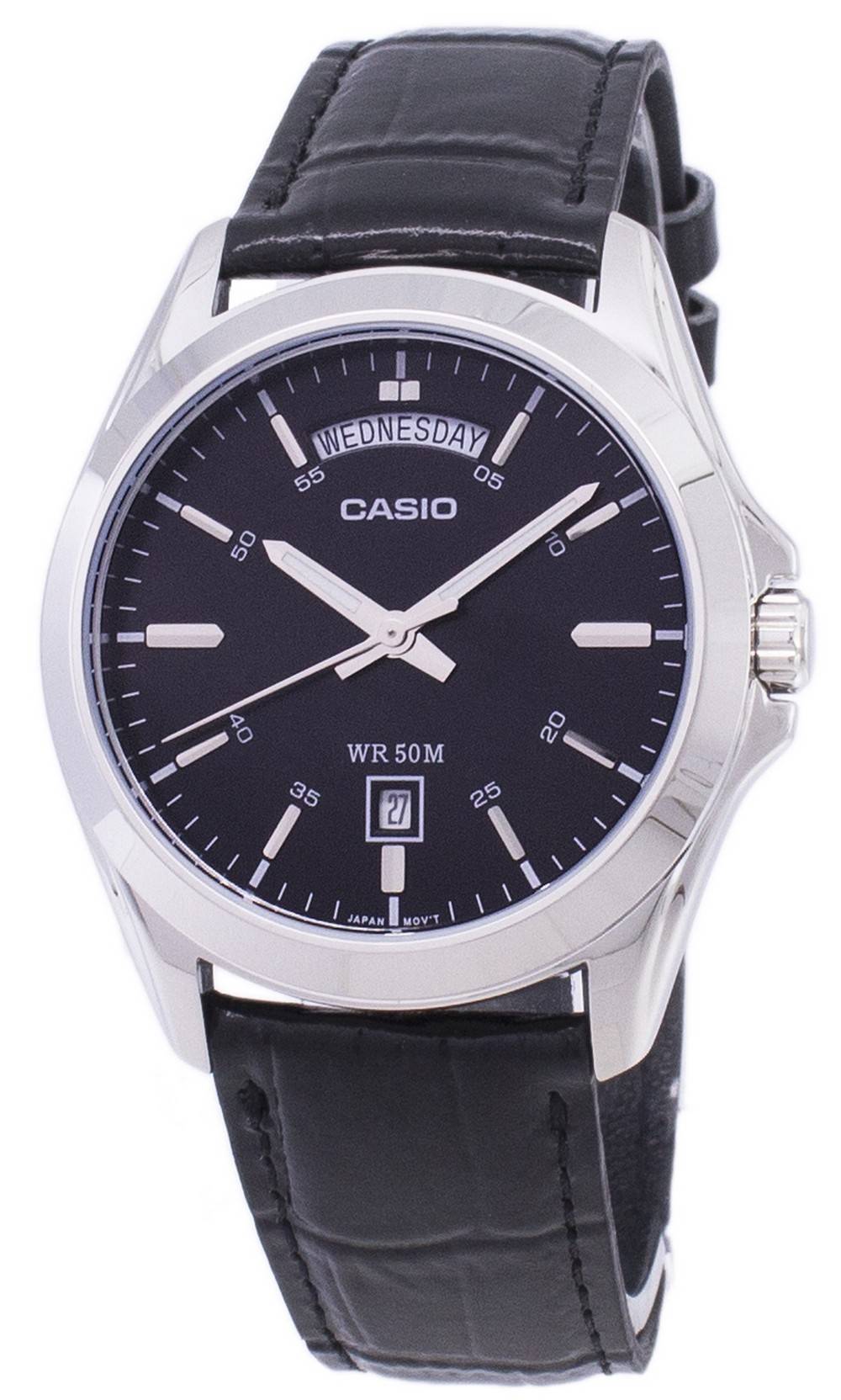 Casio Analog Schwarzes Zifferblatt MTP-1370L-1AVDF MTP-1370L-1AV Herrenuhr