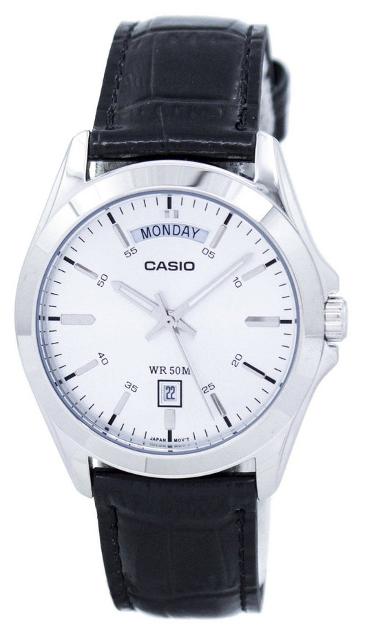 Casio Analog Silberfarbenes Zifferblatt MTP-1370L-7AVDF MTP-1370L-7AV Herrenuhr