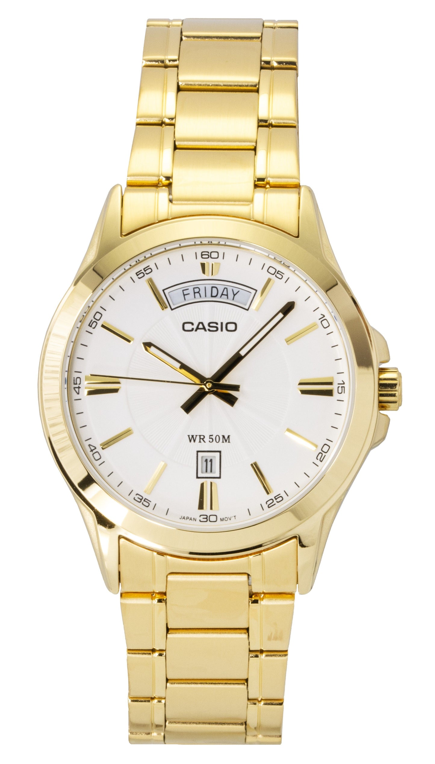 Casio Standard Analog Goldfarben Edelstahl White Dial Quarz MTP-1381GD-7AV Herrenuhr