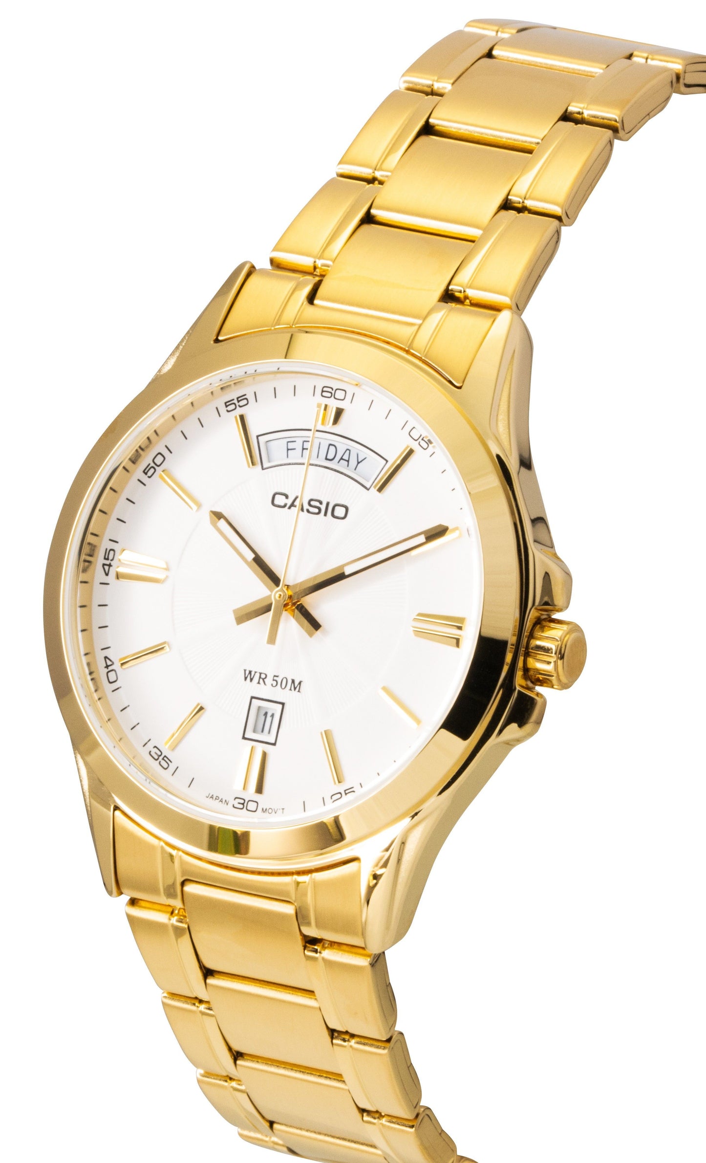 Casio Standard Analog Goldfarben Edelstahl White Dial Quarz MTP-1381GD-7AV Herrenuhr