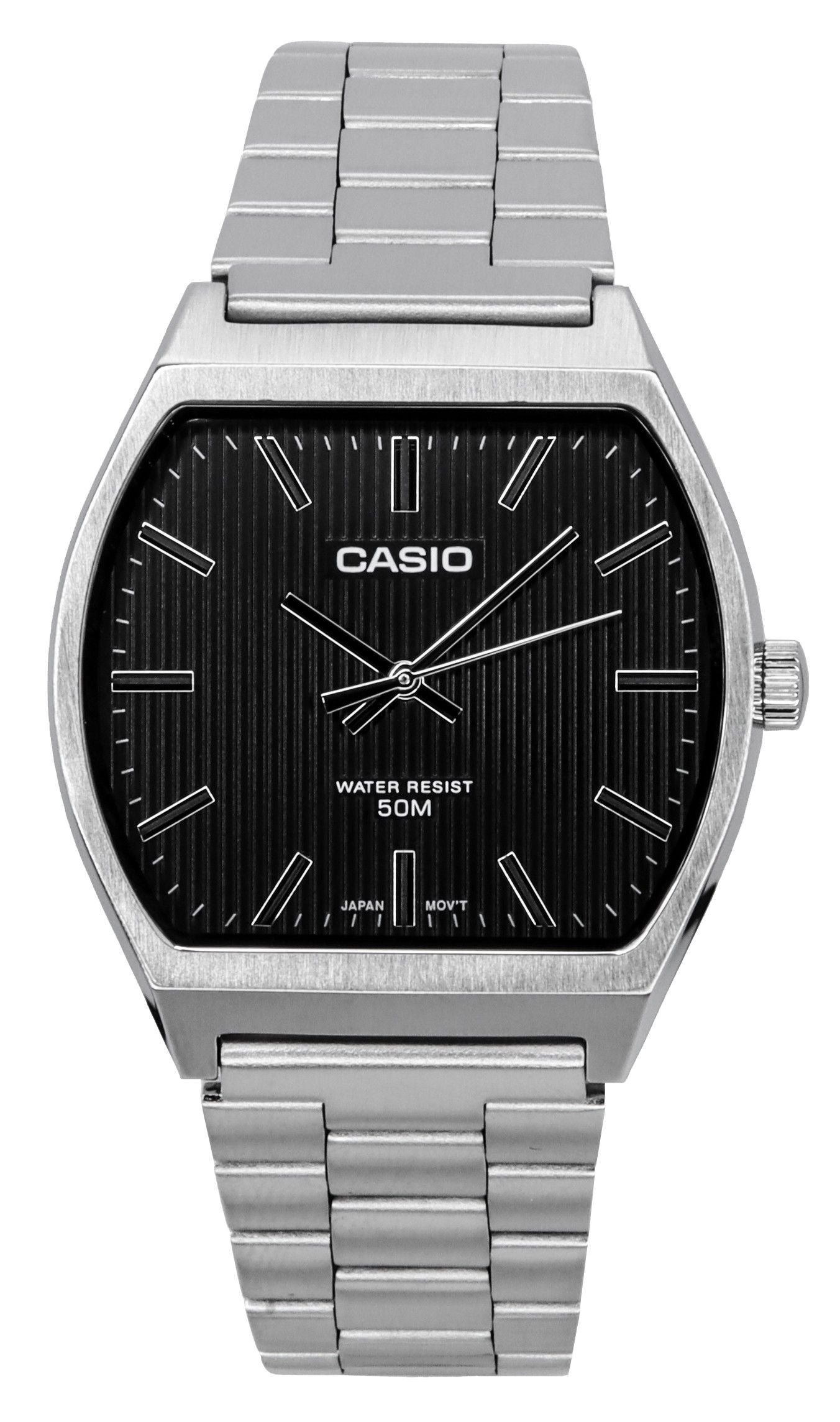 Casio Standard Analog Edelstahl Schwarzes Zifferblatt Quarz MTP-B140D-1A Herrenuhr