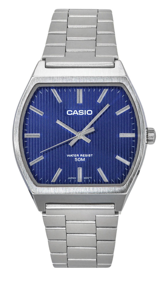 Casio Standard Analog Edelstahl Blaues Zifferblatt Quarz MTP-B140D-2A Herrenuhr