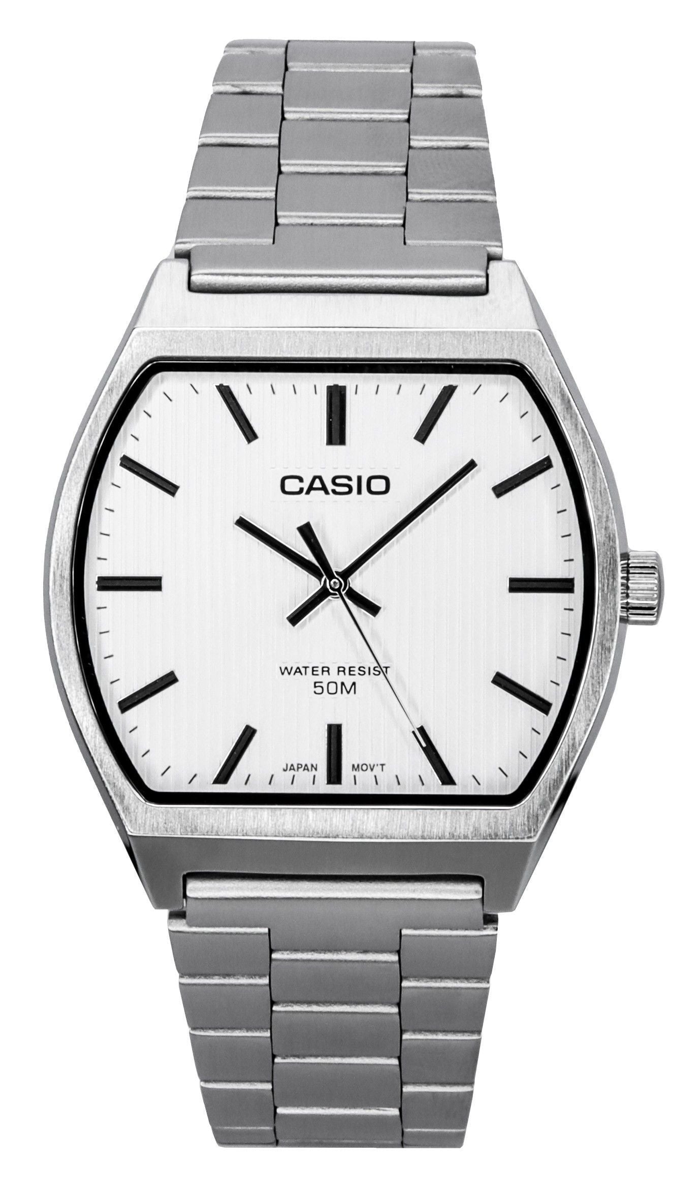 Casio Standard Analog Edelstahl White Dial Quarz MTP-B140D-7A Herrenuhr