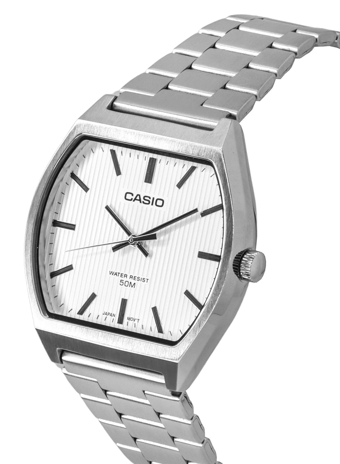 Casio Standard Analog Edelstahl White Dial Quarz MTP-B140D-7A Herrenuhr