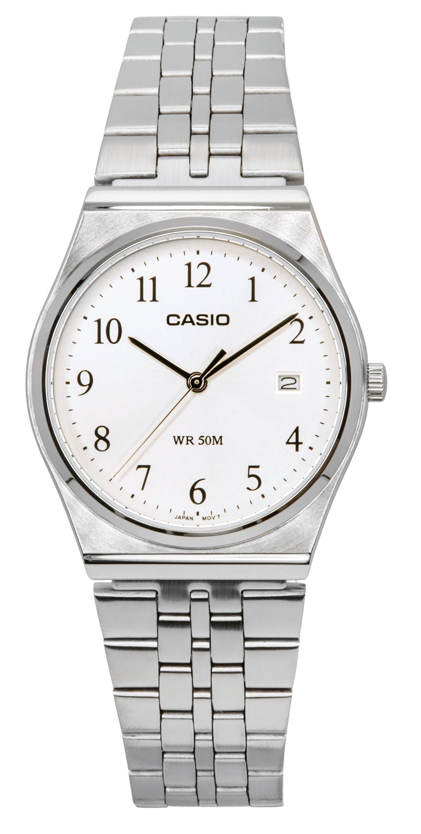 Casio Standard Analog Edelstahl White Dial Quarz MTP-B145D-7B Herrenuhr