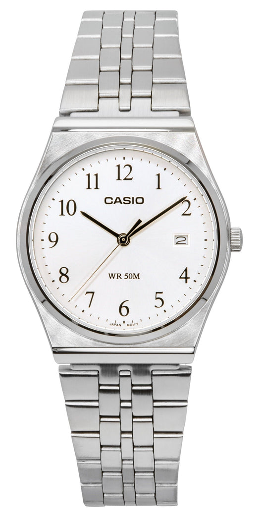 Casio Standard Analog Edelstahl White Dial Quarz MTP-B145D-7B Herrenuhr