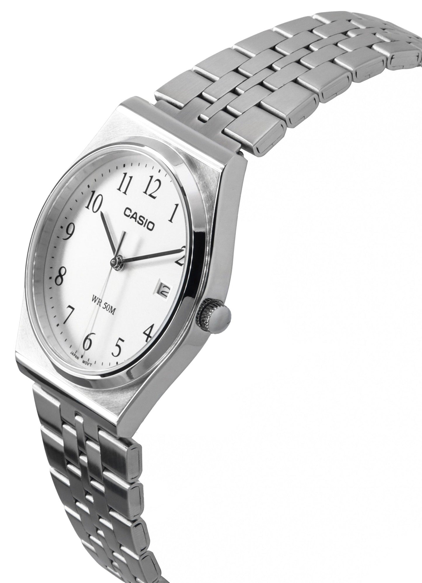Casio Standard Analog Edelstahl White Dial Quarz MTP-B145D-7B Herrenuhr