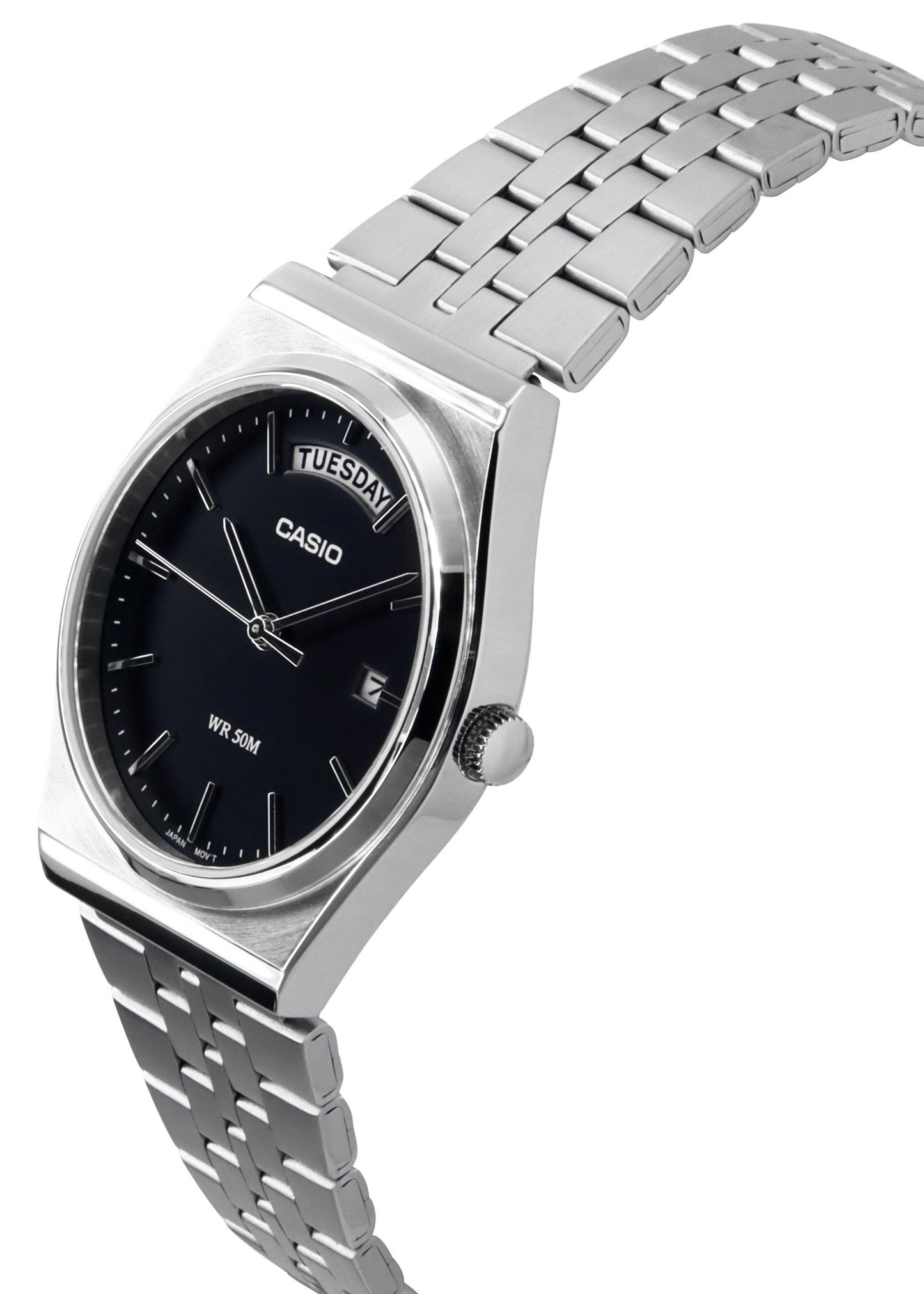 Casio Standard Analog Edelstahl Schwarzes Zifferblatt Quarz MTP-B146D-1AV Herrenuhr