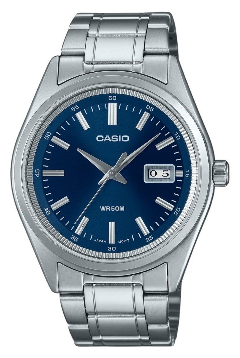Casio Standard Analog Edelstahl Blaues Zifferblatt Quarz MTP-B180D-2AV Herrenuhr