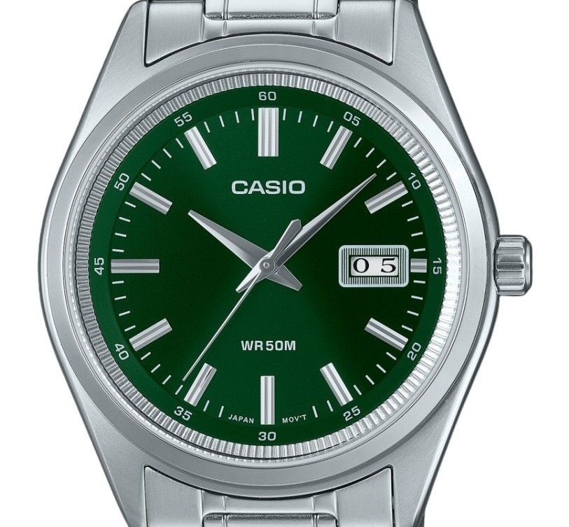 Casio Standard Analog Edelstahl Gr?nes Zifferblatt Quarz MTP-B180D-3AV Herrenuhr