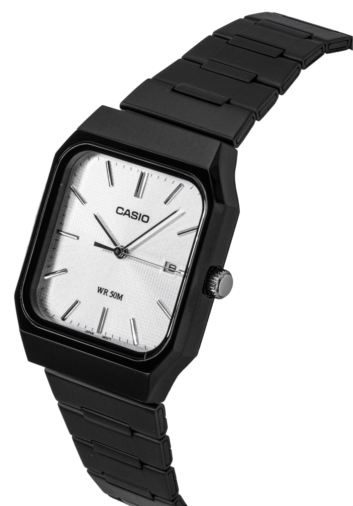 Casio Standard Analog Edelstahl Silberfarbenes Zifferblatt Quarz MTP-B185B-7AV Herrenuhr